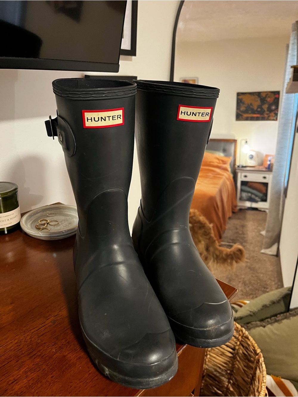 Hunter Boots Mid Calf Navy Size 8